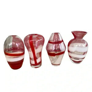 Vintage Guzzini Set Of 4 Small Bud Vases
